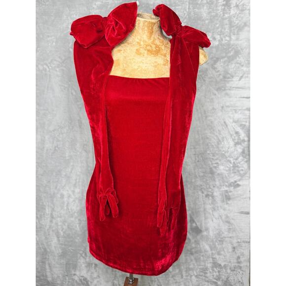 Dolls Kill Red Velvet Mini Dress - Picture 1 of 7
